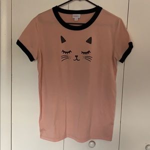 Cat Face Liv Ringer Tee